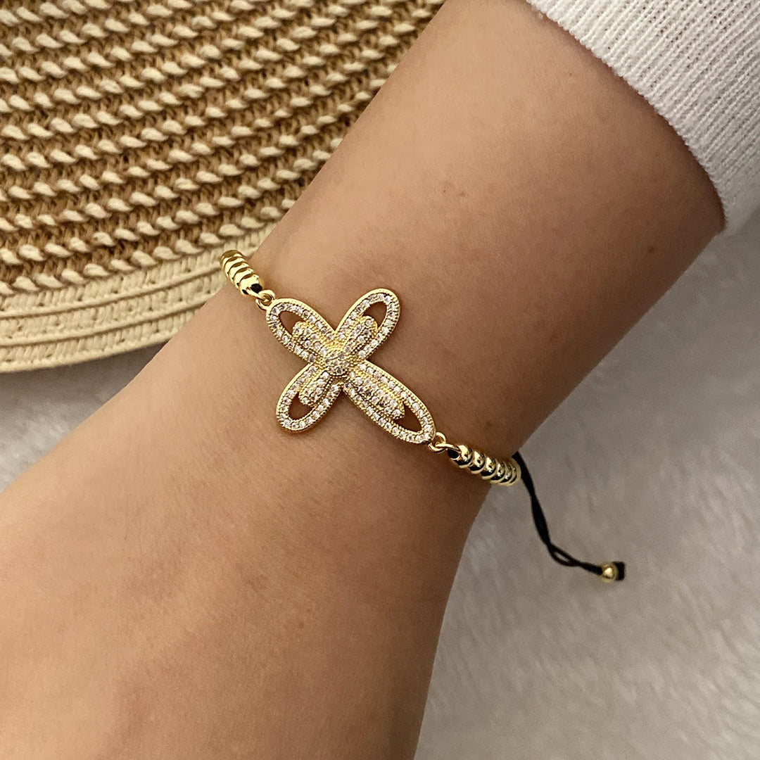 Christianartworkshop Armband mit Kreuzanhänger und Zugkordel in verschiedenen Stilen: Symbol beständiger spiritueller Gnade - B - image 2