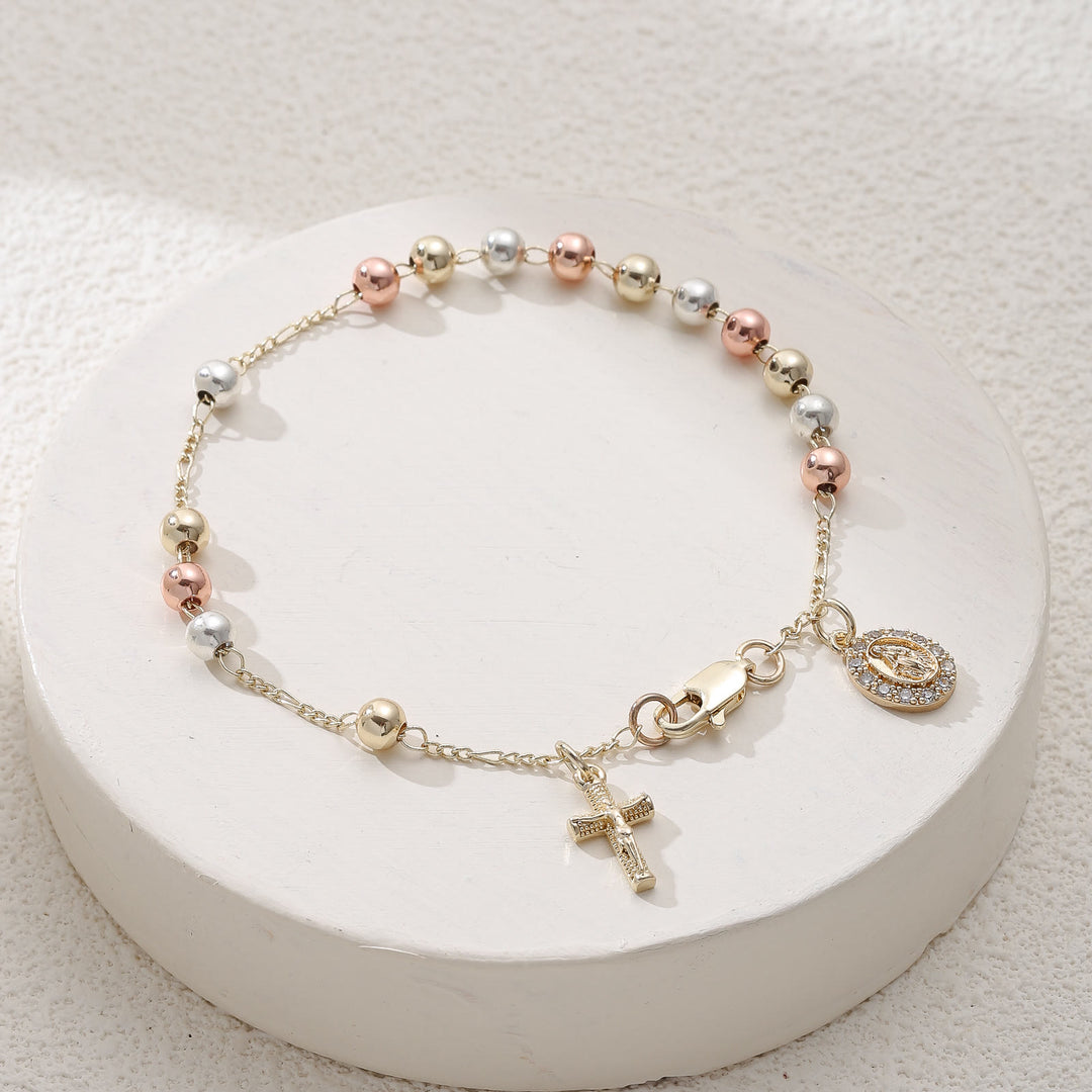Christianartworkshop Kruzifix-Armband mit Marien- und St.-Benedikt-Medaille: Symbol des göttlichen Trostes - Unsere Liebe Frau und das Kreuz A - image 0