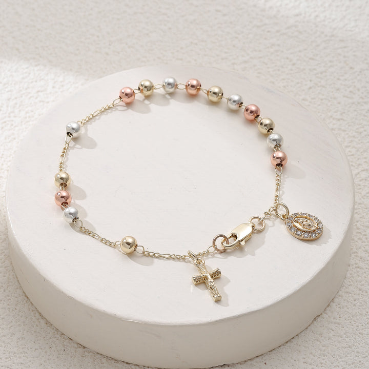 Christianartworkshop Kruzifix-Armband mit Marien- und St.-Benedikt-Medaille: Symbol des göttlichen Trostes - Unsere Liebe Frau und das Kreuz A - image 0