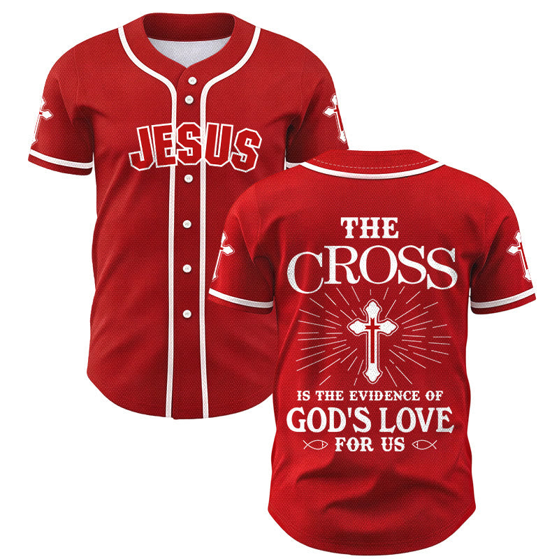 Christianartworkshop Das Kreuz ist der Beweis für Gottes Liebe Unisex-Baseballtrikot - Rot - 5XL - image 21