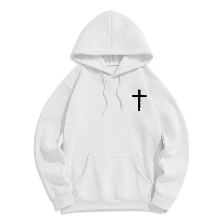 Christianartworkshop Lobet den Herrn! Fleecegefütterter Pullover-Hoodie mit Pinselkreuz - image 5