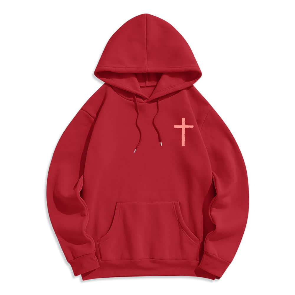 Christianartworkshop Lobet den Herrn! Fleecegefütterter Pullover-Hoodie mit Pinselkreuz - image 20