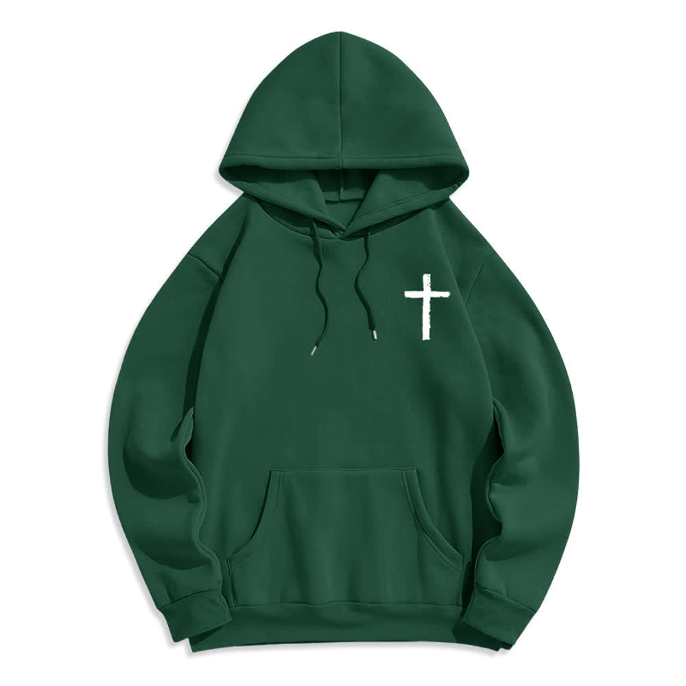 Christianartworkshop Lobet den Herrn! Fleecegefütterter Pullover-Hoodie mit Pinselkreuz - image 17