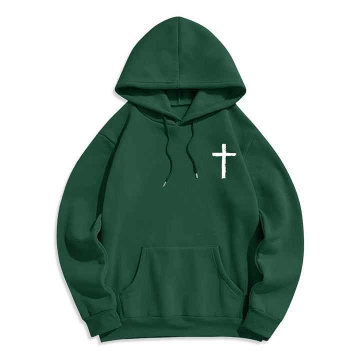 Christianartworkshop Lobet den Herrn! Fleecegefütterter Pullover-Hoodie mit Pinselkreuz - image 17