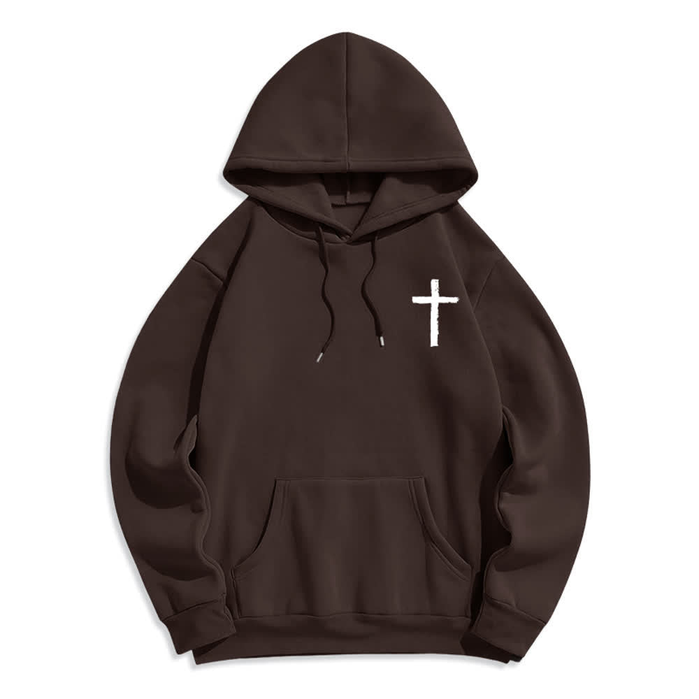 Christianartworkshop Lobet den Herrn! Fleecegefütterter Pullover-Hoodie mit Pinselkreuz - image 14