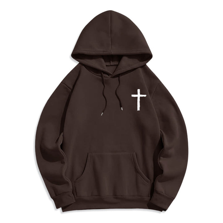 Christianartworkshop Lobet den Herrn! Fleecegefütterter Pullover-Hoodie mit Pinselkreuz - image 14