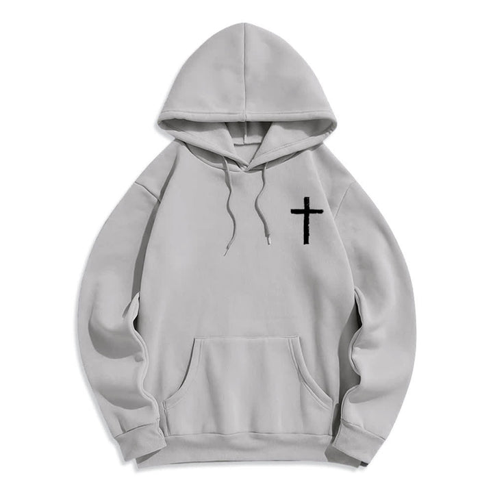 Christianartworkshop Lobet den Herrn! Fleecegefütterter Pullover-Hoodie mit Pinselkreuz - image 11