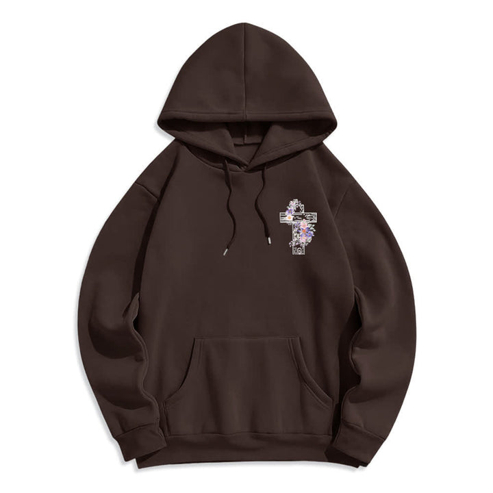 Christianartworkshop Der Weg, die Wahrheit, das Leben – Hoodie mit Blumenkreuz - image 11
