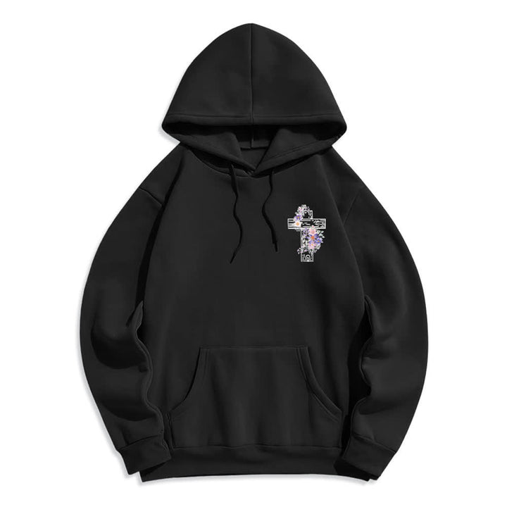 Christianartworkshop Der Weg, die Wahrheit, das Leben – Hoodie mit Blumenkreuz - image 8