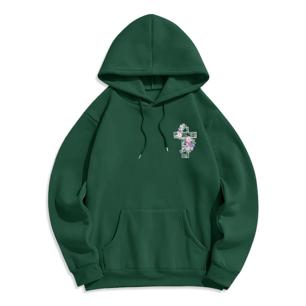 Christianartworkshop Der Weg, die Wahrheit, das Leben – Hoodie mit Blumenkreuz - image 23