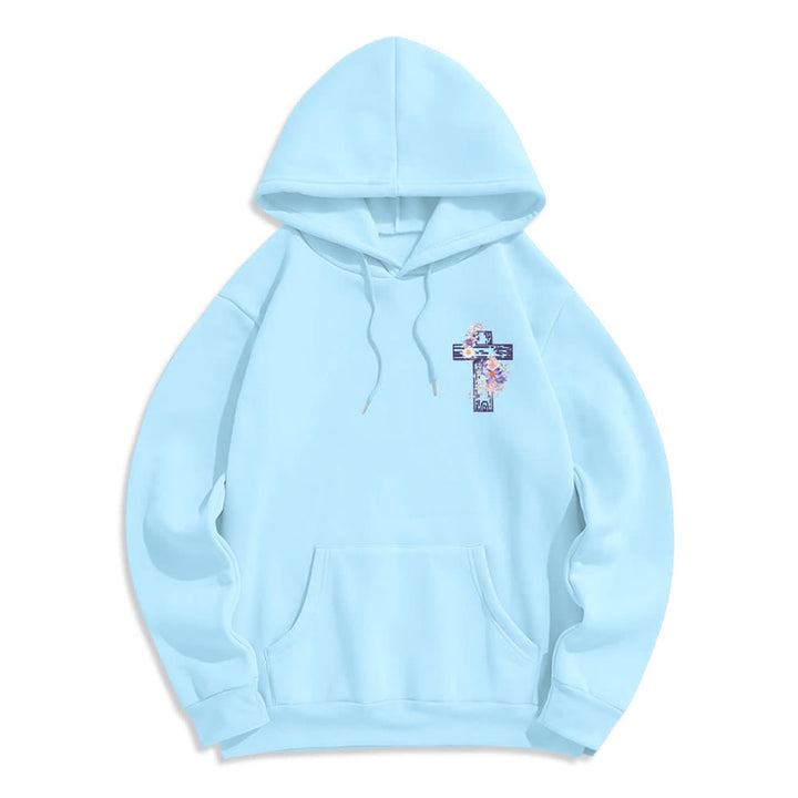Christianartworkshop Der Weg, die Wahrheit, das Leben – Hoodie mit Blumenkreuz - image 17