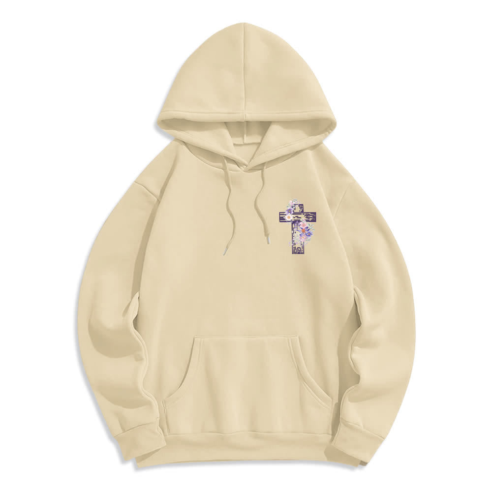 Christianartworkshop Der Weg, die Wahrheit, das Leben – Hoodie mit Blumenkreuz - image 14