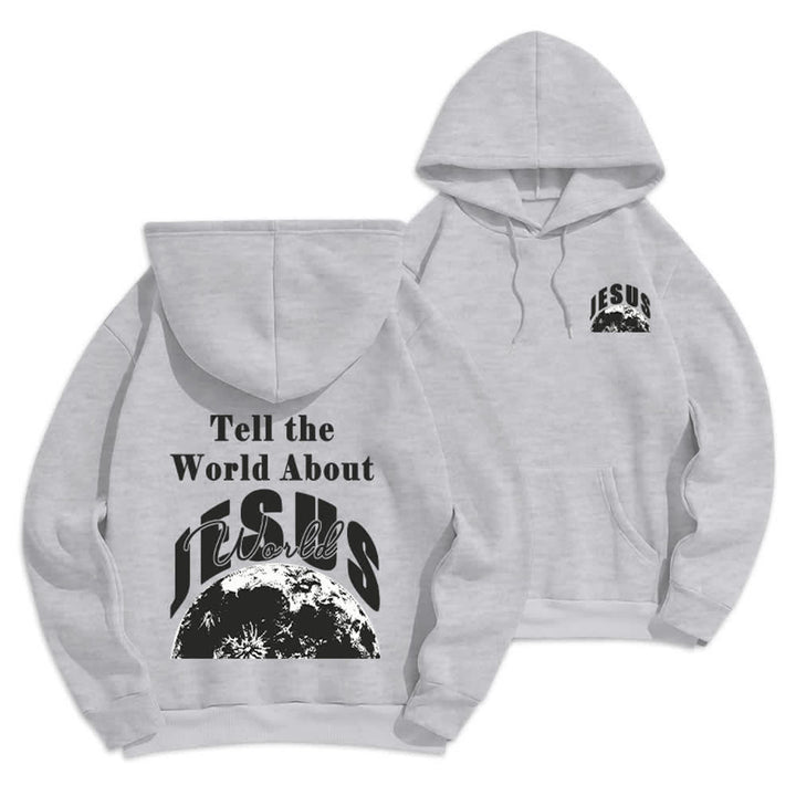 Christianartworkshop Erzähl der Welt von Jesus – Fleecegefütterter Pullover-Hoodie - Grau - 2XL - image 9