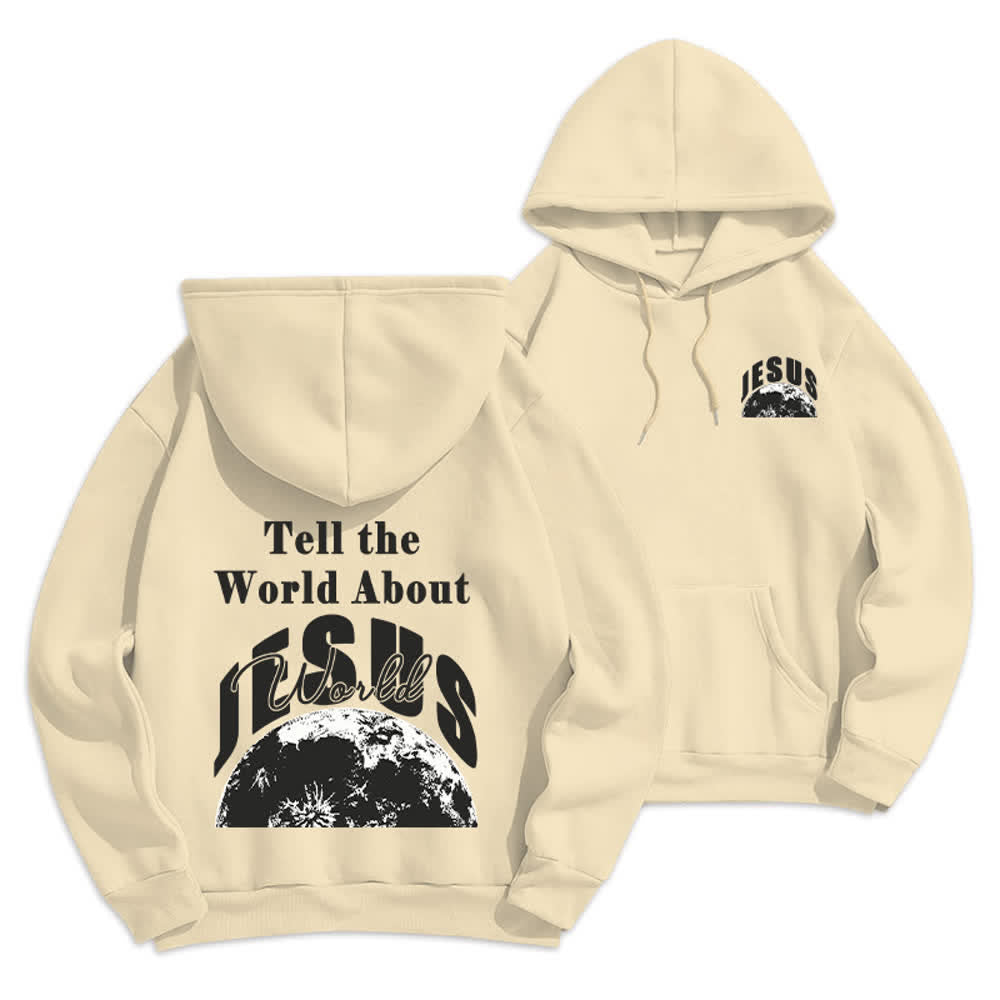 Christianartworkshop Erzähl der Welt von Jesus – Fleecegefütterter Pullover-Hoodie - Beige - 2XL - image 15