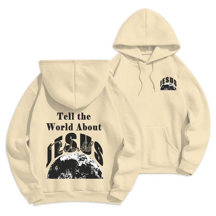 Christianartworkshop Erzähl der Welt von Jesus – Fleecegefütterter Pullover-Hoodie - Beige - 2XL - image 15