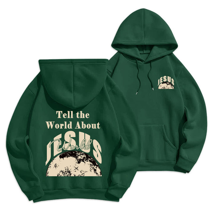 Christianartworkshop Erzähl der Welt von Jesus – Fleecegefütterter Pullover-Hoodie - Grün - 2XL - image 12