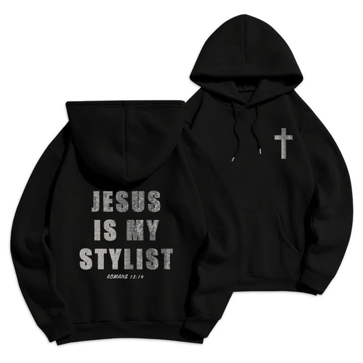 Christianartworkshop Jesus ist mein Stylist – Römer 13,14 – Oversized-Pullover-Hoodie - Schwarz - 2XL - image 0
