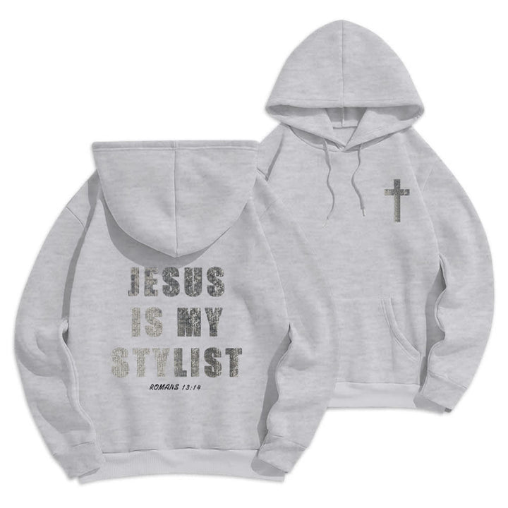 Christianartworkshop Jesus ist mein Stylist – Römer 13,14 – Oversized-Pullover-Hoodie - Grau - 2XL - image 12