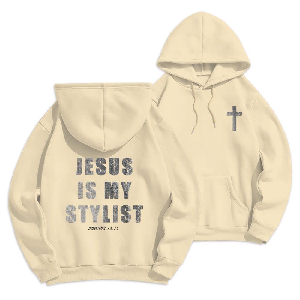 Christianartworkshop Jesus ist mein Stylist – Römer 13,14 – Oversized-Pullover-Hoodie - Beige - 2XL - image 9