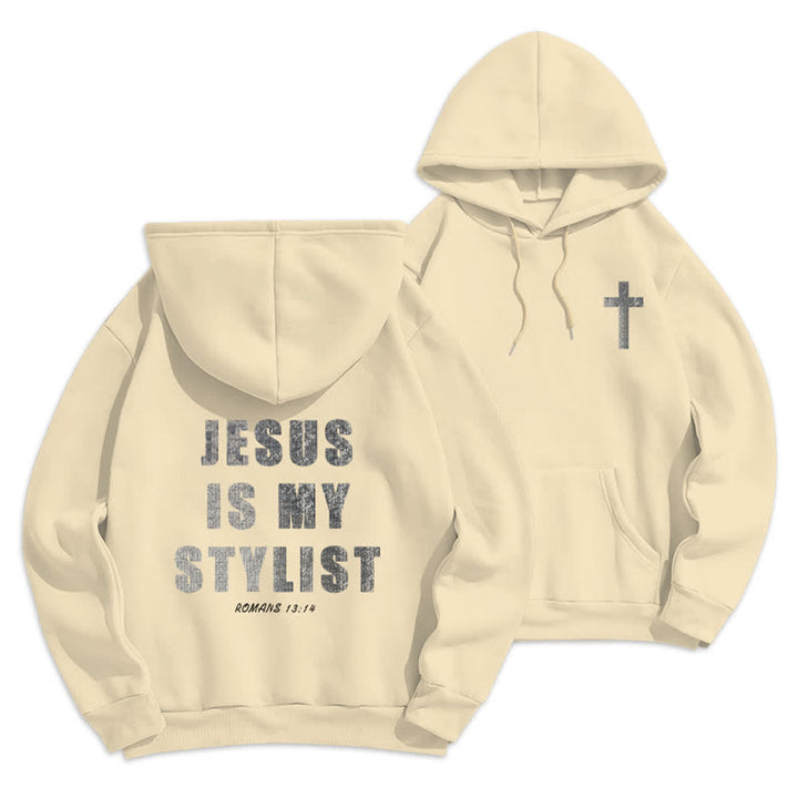 Christianartworkshop Jesus ist mein Stylist – Römer 13,14 – Oversized-Pullover-Hoodie - Beige - 2XL - image 9