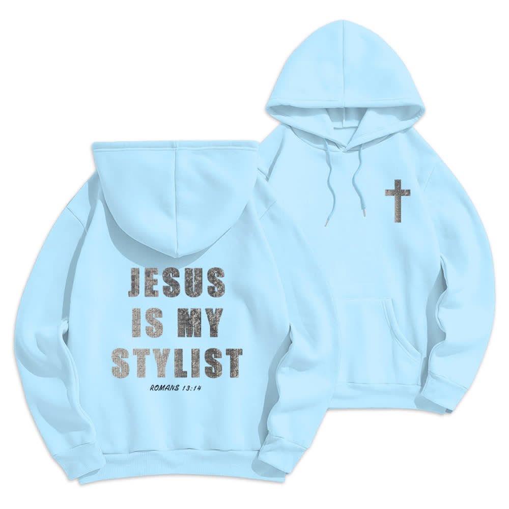 Christianartworkshop Jesus ist mein Stylist – Römer 13,14 – Oversized-Pullover-Hoodie - Blau - 2XL - image 21