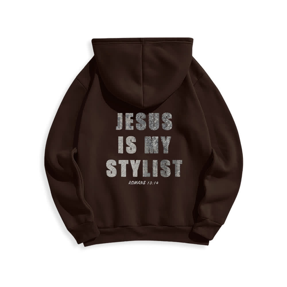 Christianartworkshop Jesus ist mein Stylist – Römer 13,14 – Oversized-Pullover-Hoodie - Braun - 2XL - image 16