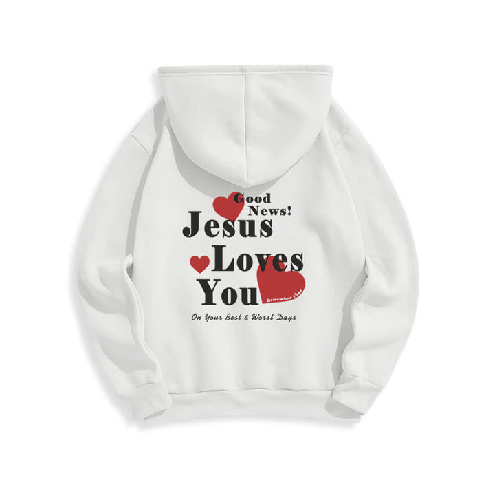 Christianartworkshop Jesus liebt dich – Gute Nachricht – Fleece-Pullover-Hoodie - image 7