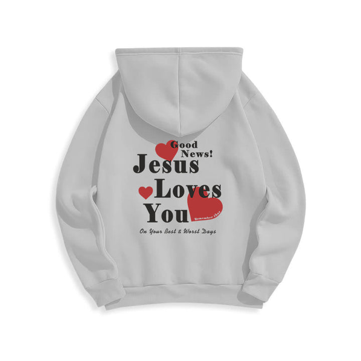 Christianartworkshop Jesus liebt dich – Gute Nachricht – Fleece-Pullover-Hoodie - image 13