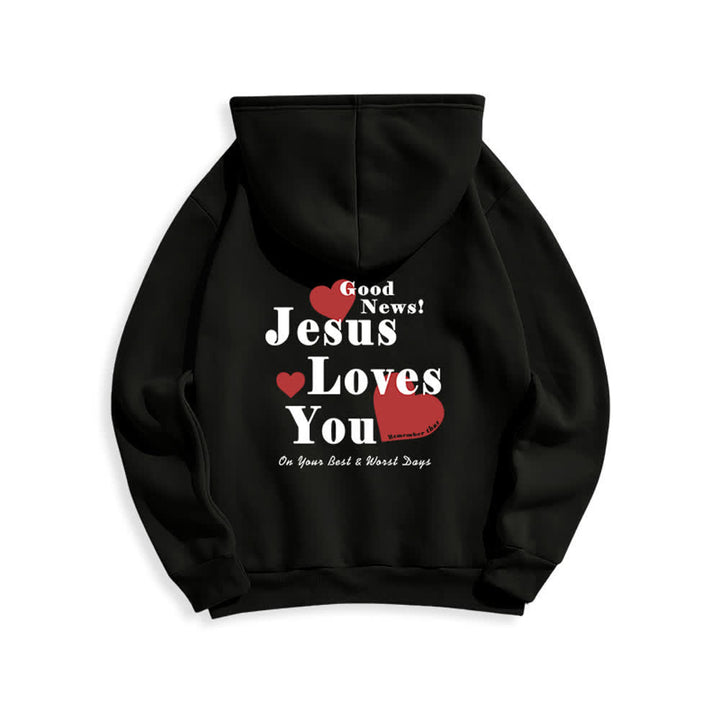 Christianartworkshop Jesus liebt dich – Gute Nachricht – Fleece-Pullover-Hoodie - image 10
