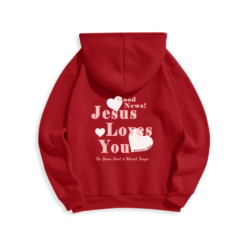 Christianartworkshop Jesus liebt dich – Gute Nachricht – Fleece-Pullover-Hoodie - image 22