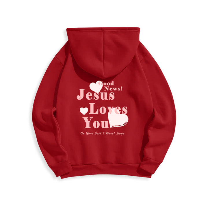 Christianartworkshop Jesus liebt dich – Gute Nachricht – Fleece-Pullover-Hoodie - image 22