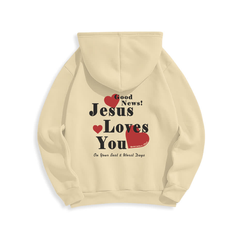 Christianartworkshop Jesus liebt dich – Gute Nachricht – Fleece-Pullover-Hoodie - image 1