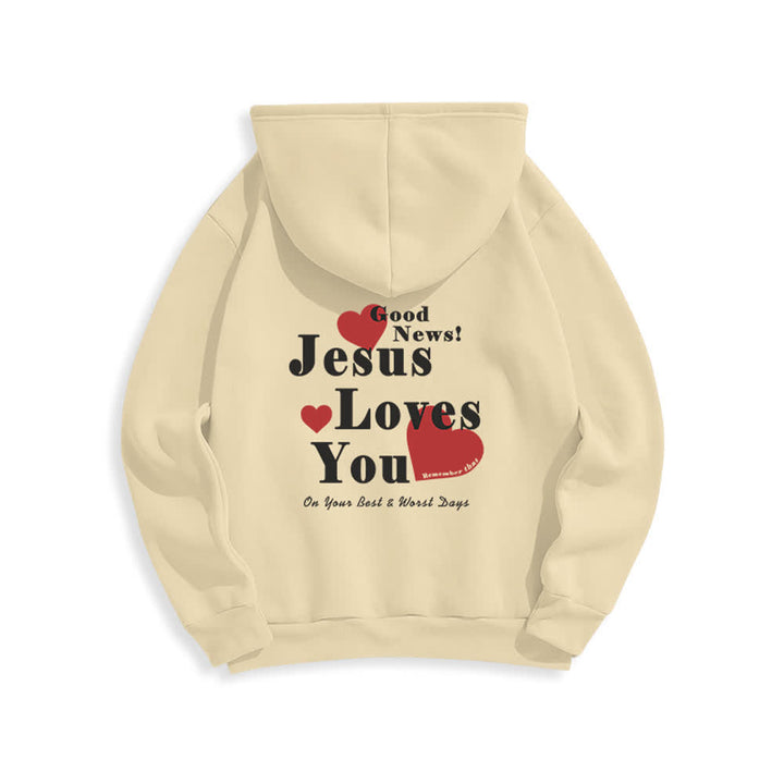 Christianartworkshop Jesus liebt dich – Gute Nachricht – Fleece-Pullover-Hoodie - image 1