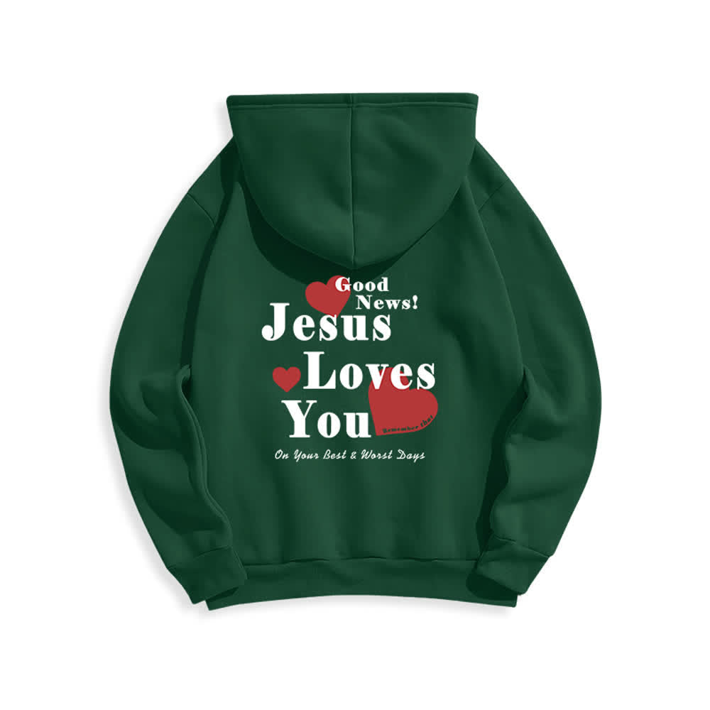 Christianartworkshop Jesus liebt dich – Gute Nachricht – Fleece-Pullover-Hoodie - image 19