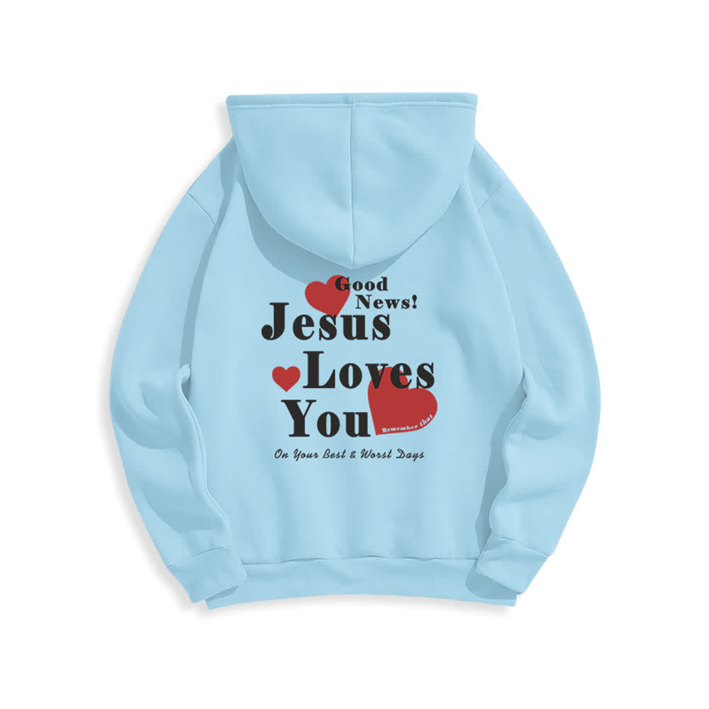 Christianartworkshop Jesus liebt dich – Gute Nachricht – Fleece-Pullover-Hoodie - image 4