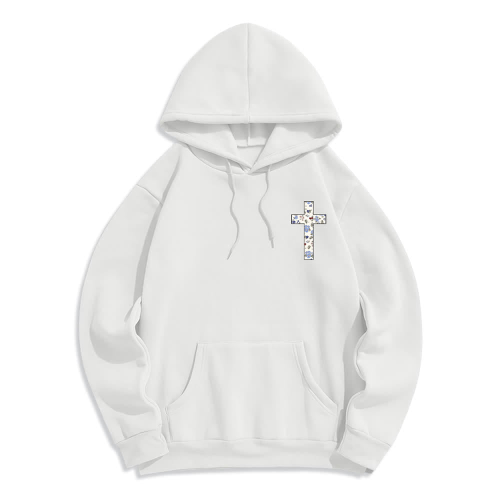 Christianartworkshop Oversize-Hoodie mit floralem Kreuzpatch und Fleecefutter - image 5