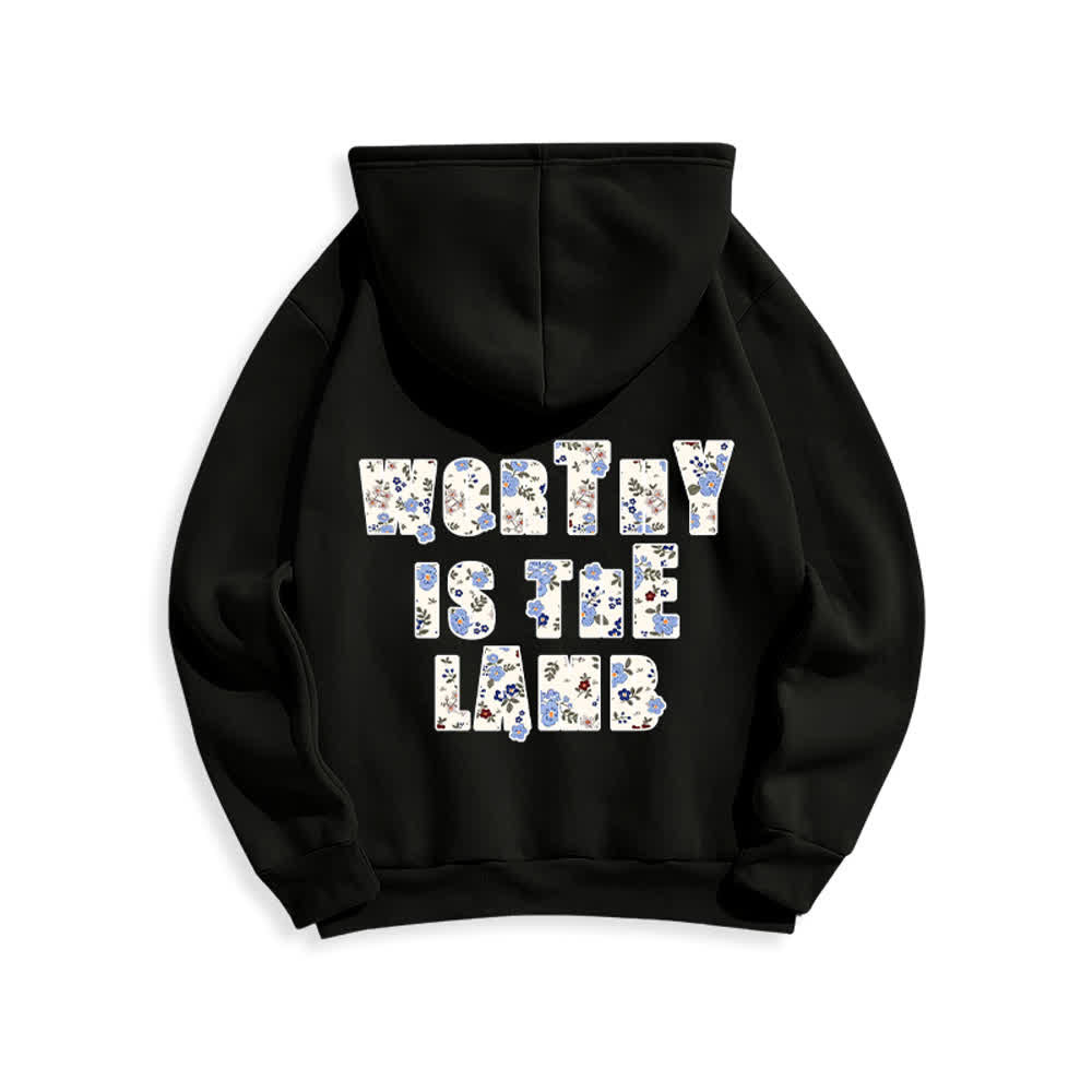 Christianartworkshop Oversize-Hoodie mit floralem Kreuzpatch und Fleecefutter - image 13