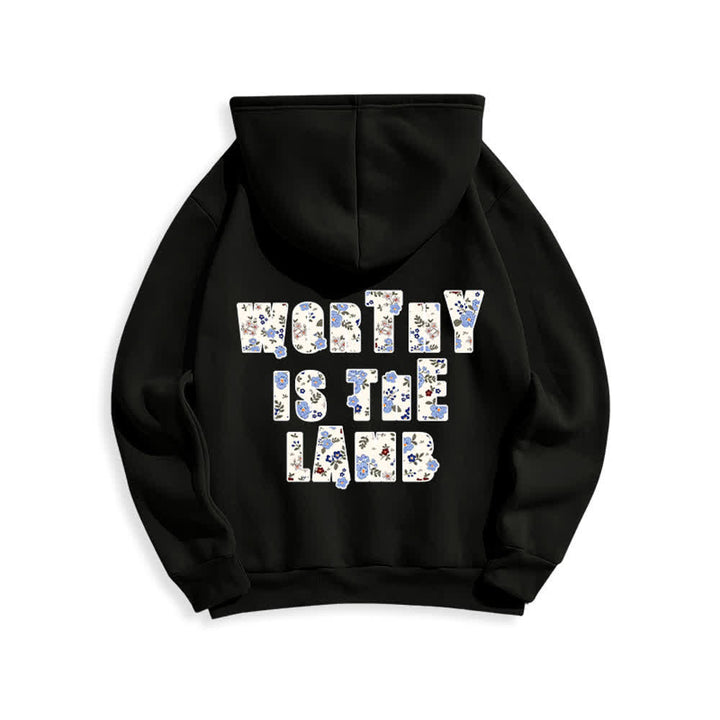 Christianartworkshop Oversize-Hoodie mit floralem Kreuzpatch und Fleecefutter - image 13