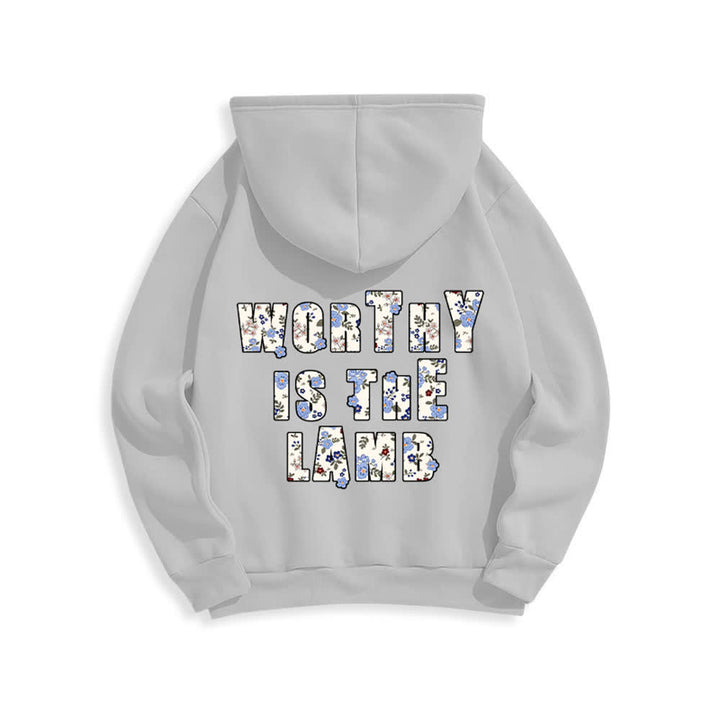 Christianartworkshop Oversize-Hoodie mit floralem Kreuzpatch und Fleecefutter - image 10