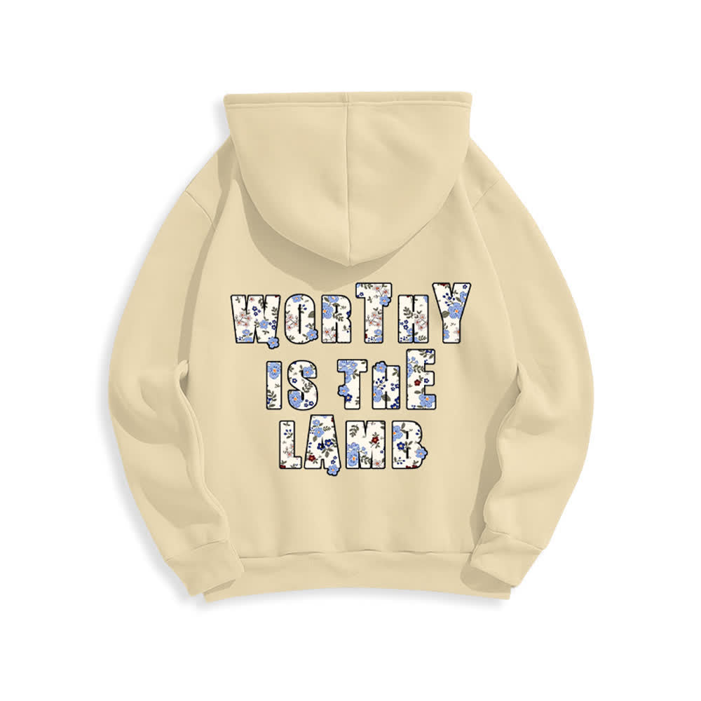 Christianartworkshop Oversize-Hoodie mit floralem Kreuzpatch und Fleecefutter - image 16
