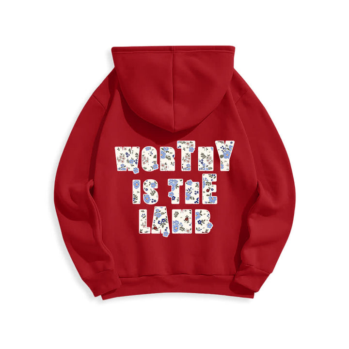 Christianartworkshop Oversize-Hoodie mit floralem Kreuzpatch und Fleecefutter - image 7