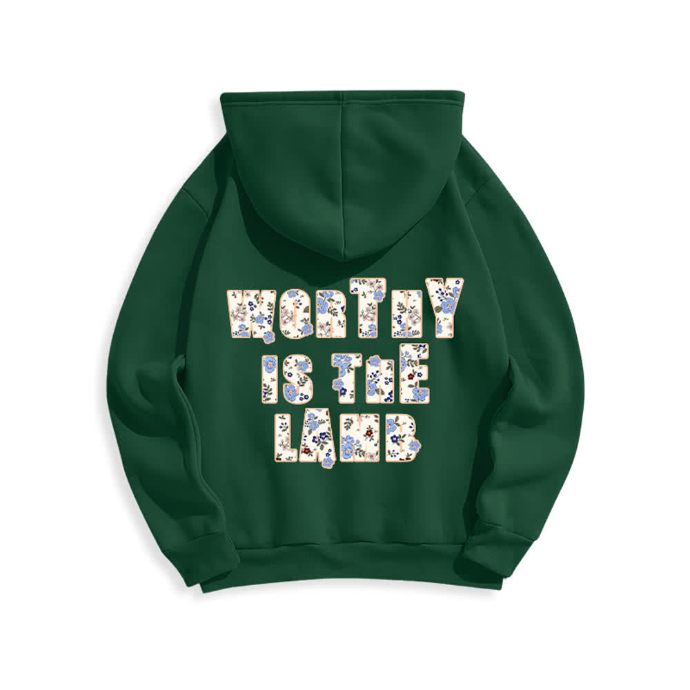 Christianartworkshop Oversize-Hoodie mit floralem Kreuzpatch und Fleecefutter - image 22