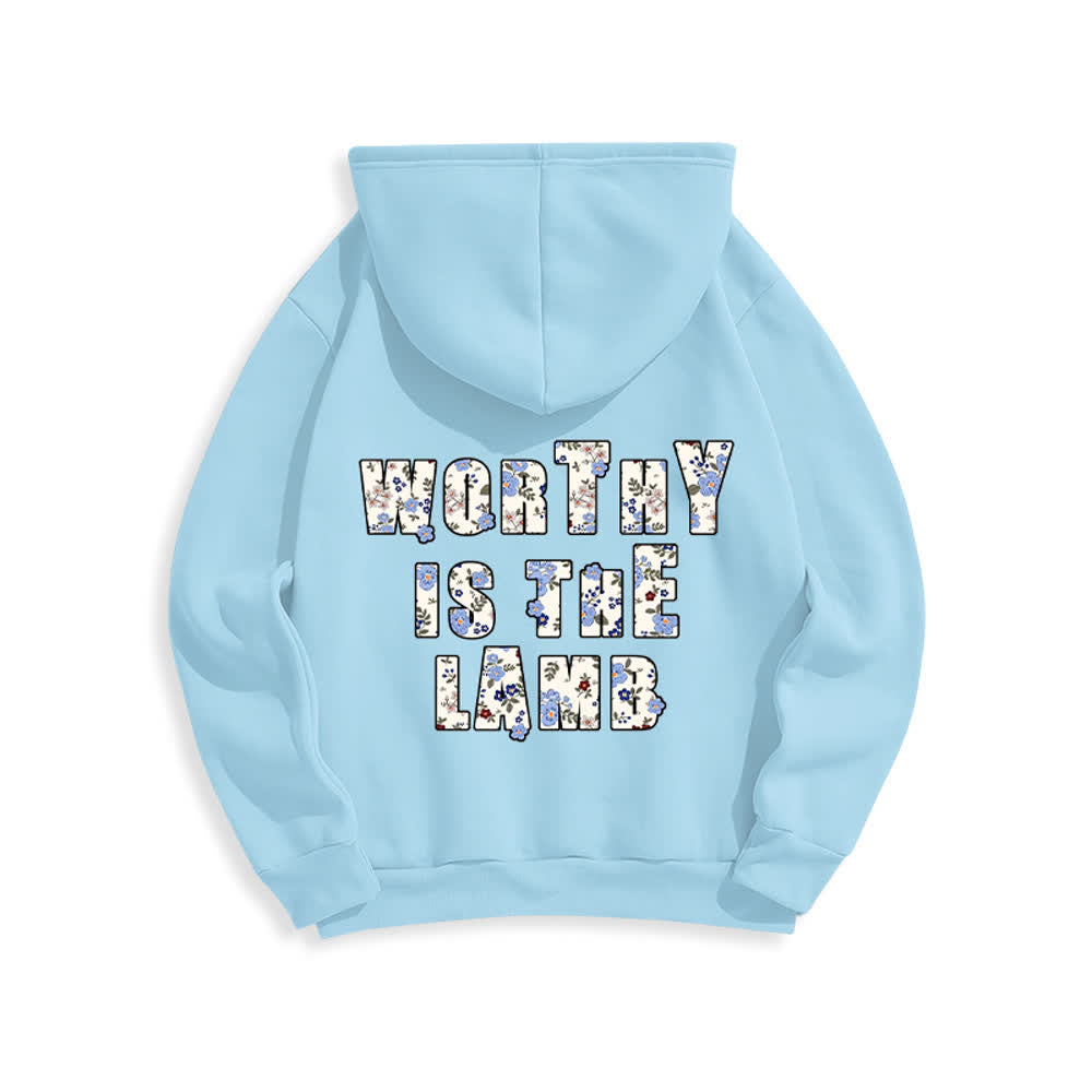 Christianartworkshop Oversize-Hoodie mit floralem Kreuzpatch und Fleecefutter - image 19