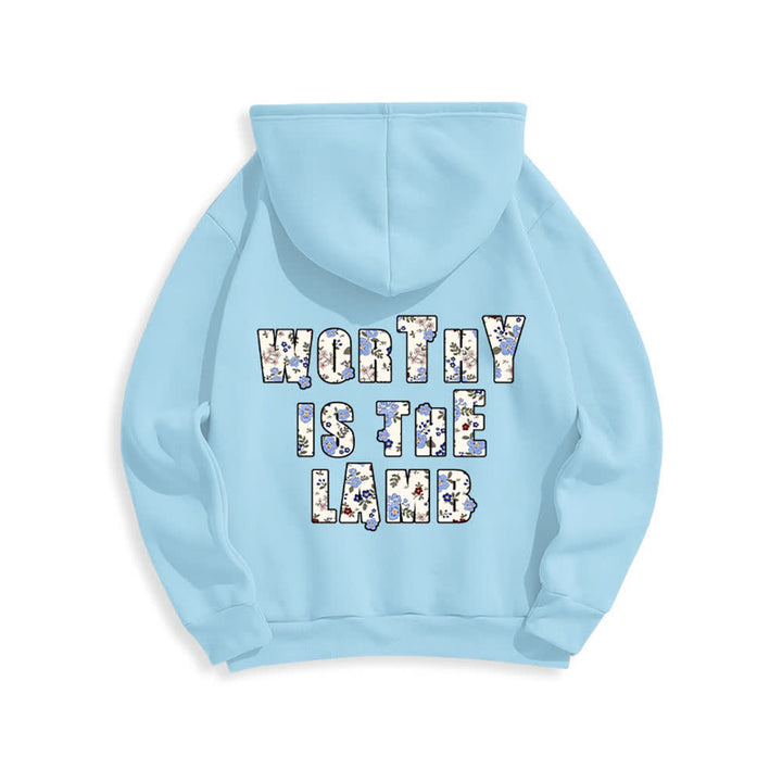 Christianartworkshop Oversize-Hoodie mit floralem Kreuzpatch und Fleecefutter - image 19