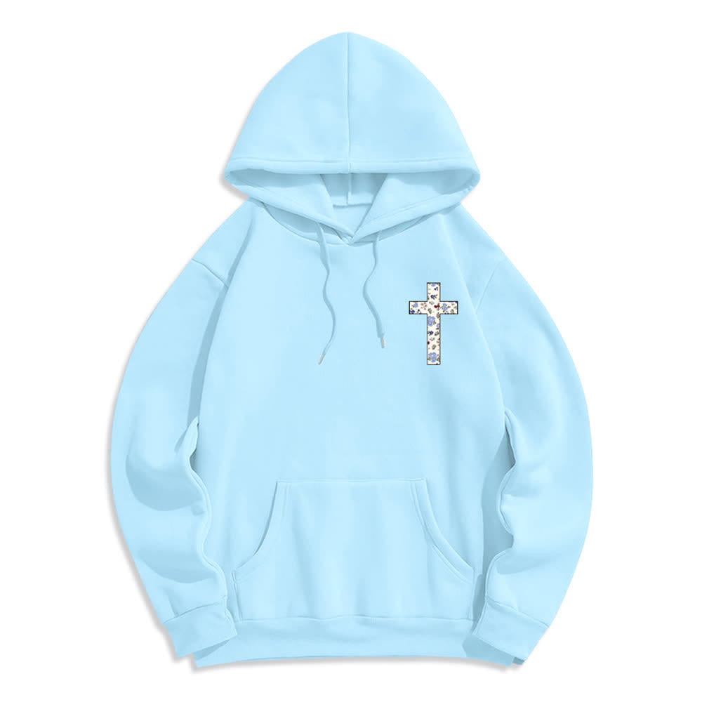 Christianartworkshop Oversize-Hoodie mit floralem Kreuzpatch und Fleecefutter - image 20