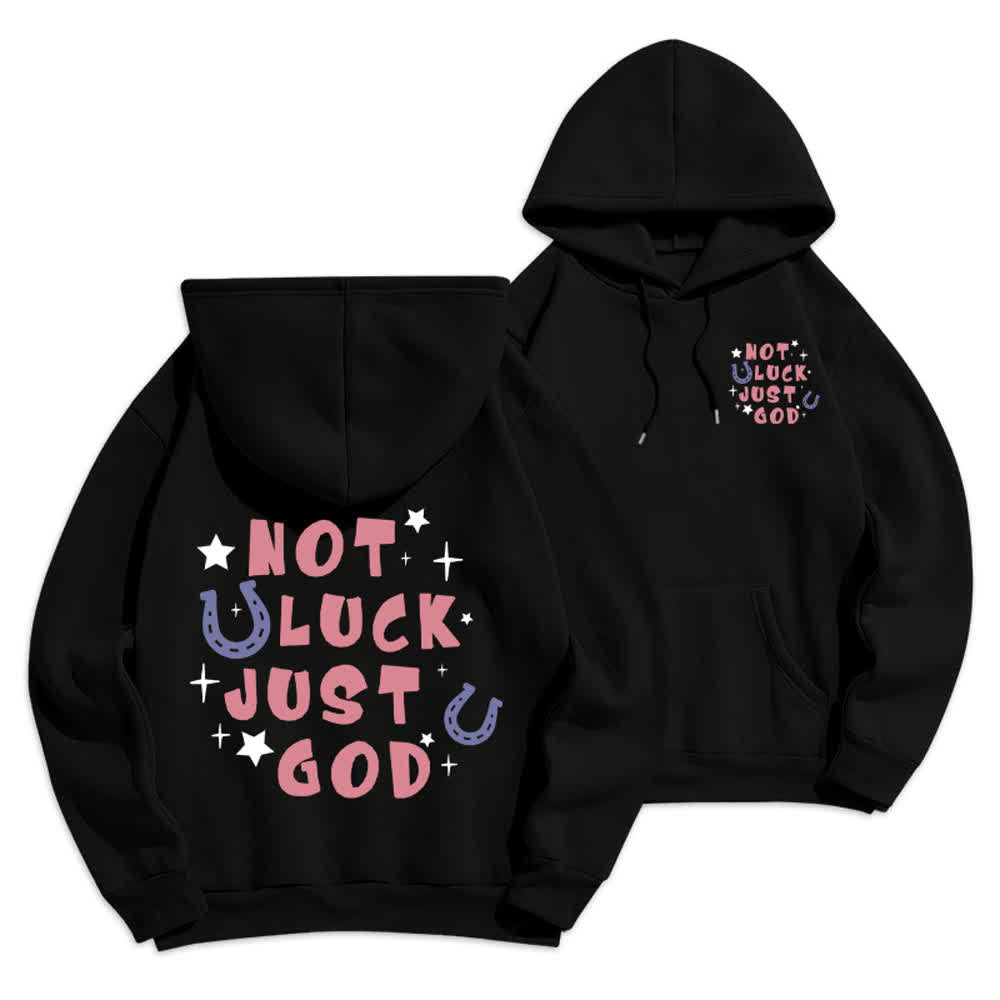 Christianartworkshop Nicht Glück, nur Gott – Fleecegefütterter Hoodie mit Grafikprint - Schwarz - 2XL - image 6