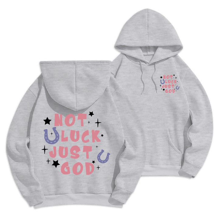 Christianartworkshop Nicht Glück, nur Gott – Fleecegefütterter Hoodie mit Grafikprint - Grau - 2XL - image 9