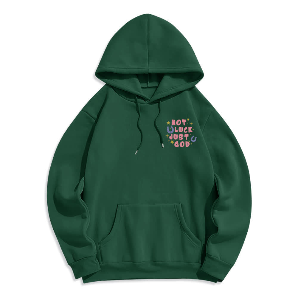 Christianartworkshop Nicht Glück, nur Gott – Fleecegefütterter Hoodie mit Grafikprint - Grün - 2XL - image 12