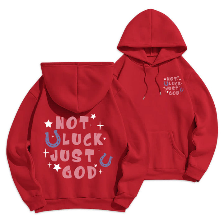 Christianartworkshop Nicht Glück, nur Gott – Fleecegefütterter Hoodie mit Grafikprint - Rot - 2XL - image 15