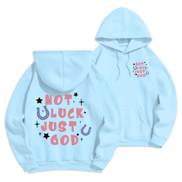 Christianartworkshop Nicht Glück, nur Gott – Fleecegefütterter Hoodie mit Grafikprint - Blau - 2XL - image 0